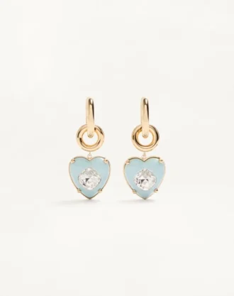 Boucles d&rsquo;oreilles Coeur Hyperbole en métal, résine et cristaux Swarovski®