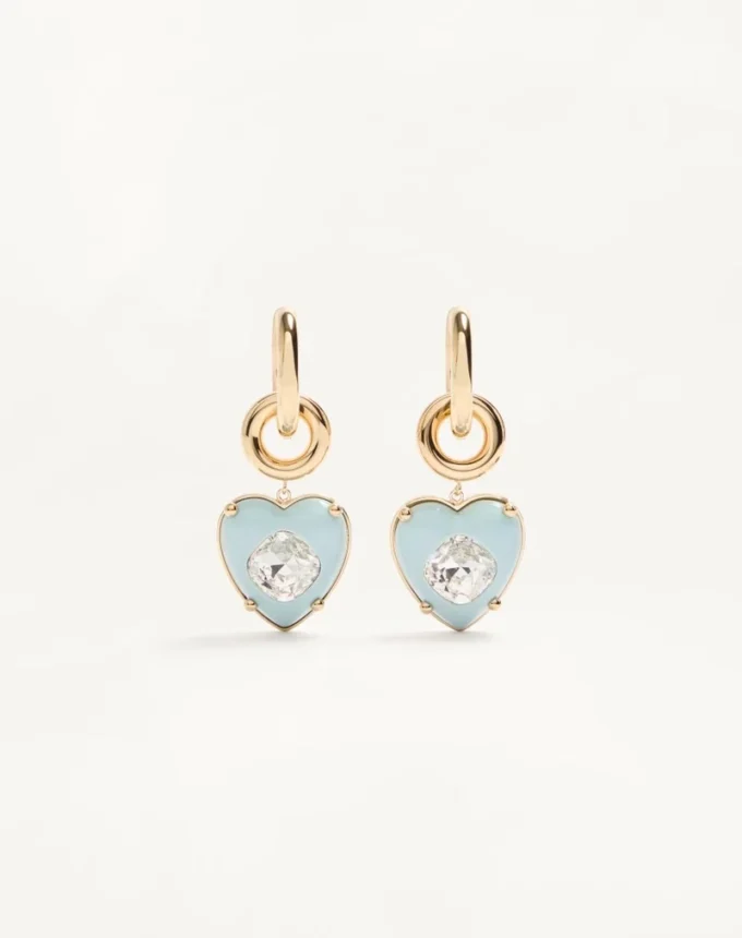 Boucles d&rsquo;oreilles Coeur Hyperbole en métal, résine et cristaux Swarovski®