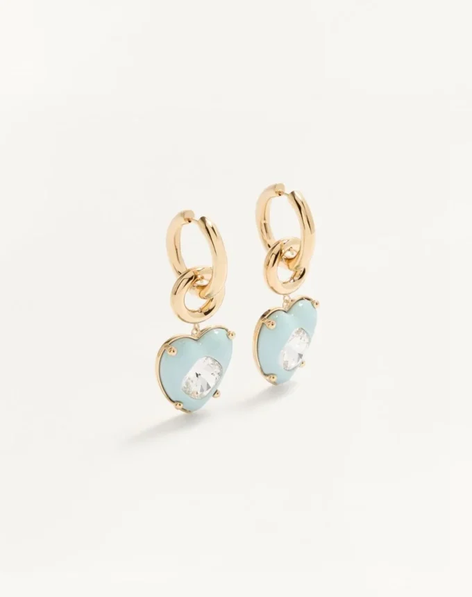 Boucles d&rsquo;oreilles Coeur Hyperbole en métal, résine et cristaux Swarovski®