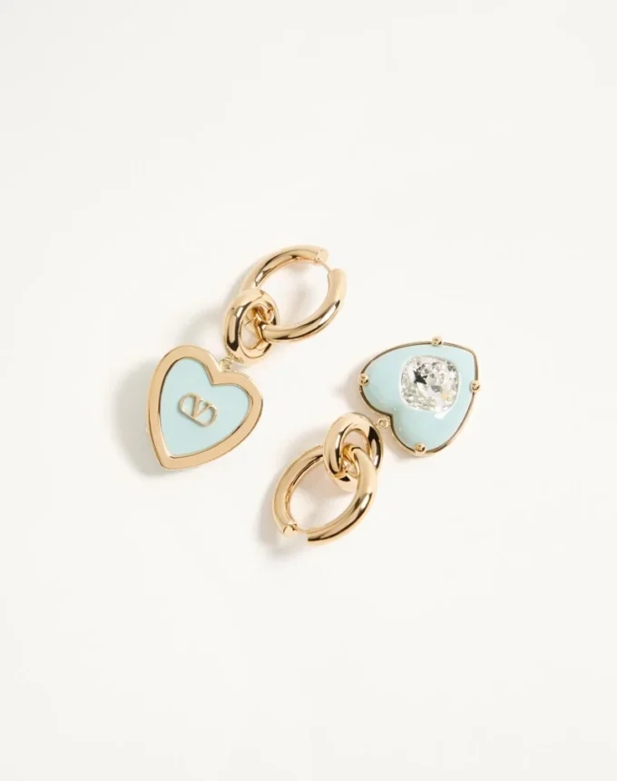 Boucles d&rsquo;oreilles Coeur Hyperbole en métal, résine et cristaux Swarovski®