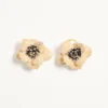 Boucles d’oreilles Fleur Lumineuse en métal, émail et tissu Boucles d’oreilles Fleur Lumineuse en métal, émail et tissu