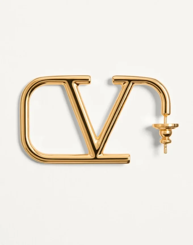 Boucles d&rsquo;oreilles métalliques Vlogo Signature
