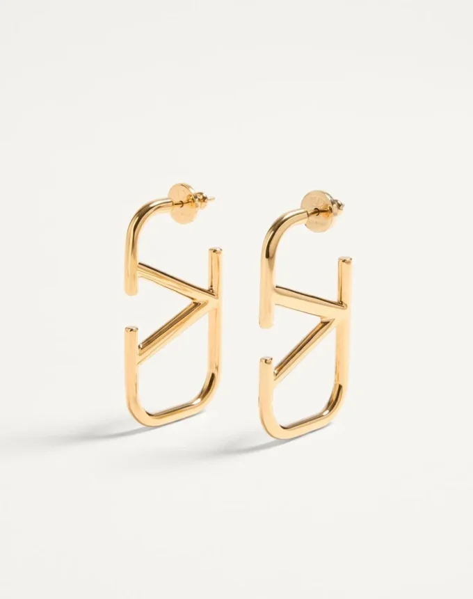 Boucles d&rsquo;oreilles métalliques Vlogo Signature