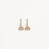 Boucles d&rsquo;oreilles ovales en métal avec cristaux Swarovski®