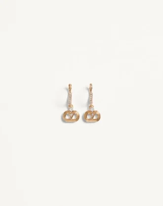 Boucles d&rsquo;oreilles ovales en métal avec cristaux Swarovski®
