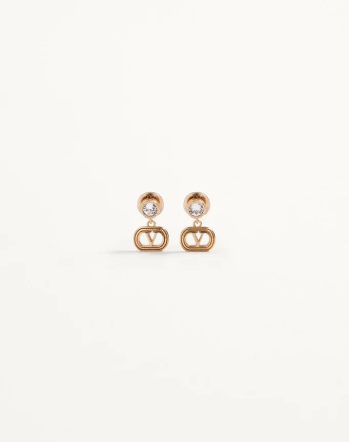 Boucles d&rsquo;oreilles ovales en métal avec cristaux Swarovski®