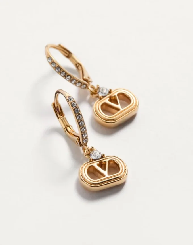 Boucles d&rsquo;oreilles ovales en métal avec cristaux Swarovski®