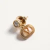 Boucles d&rsquo;oreilles ovales en métal avec cristaux Swarovski®