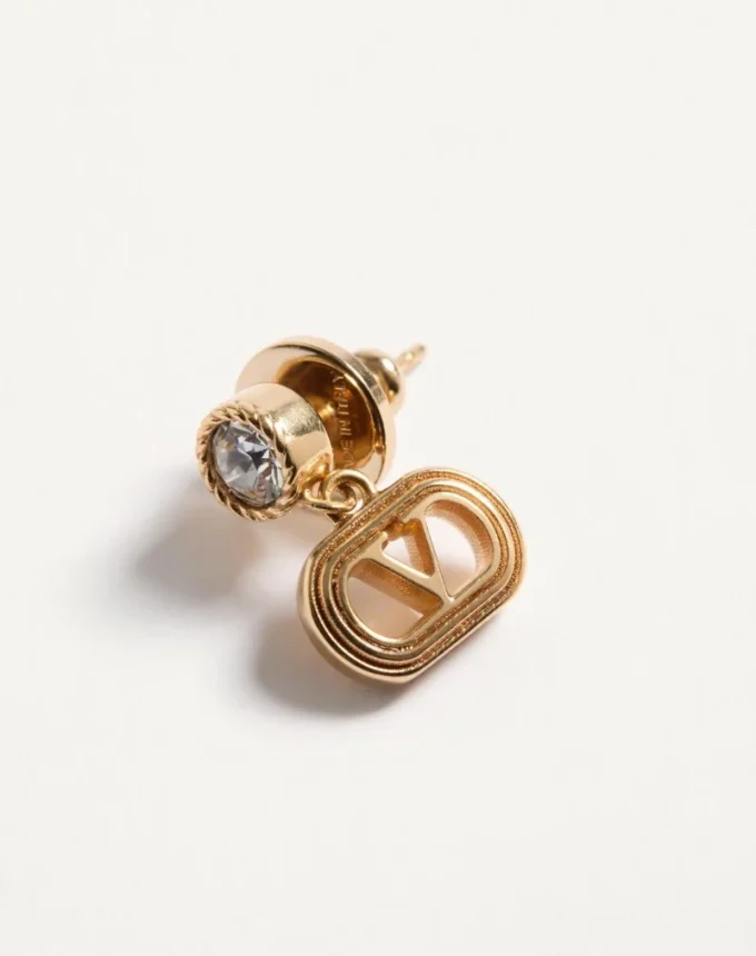 Boucles d&rsquo;oreilles ovales en métal avec cristaux Swarovski®