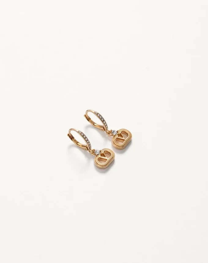 Boucles d&rsquo;oreilles ovales en métal avec cristaux Swarovski®
