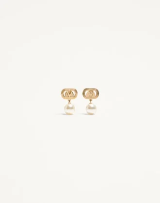 Boucles d&rsquo;oreilles ovales en métal avec perles Swarovski®