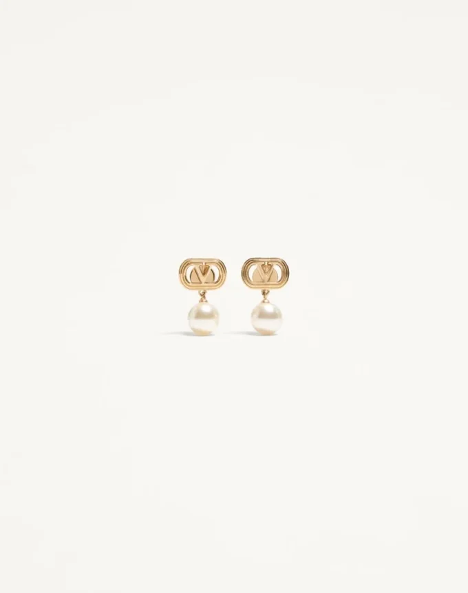 Boucles d&rsquo;oreilles ovales en métal avec perles Swarovski®