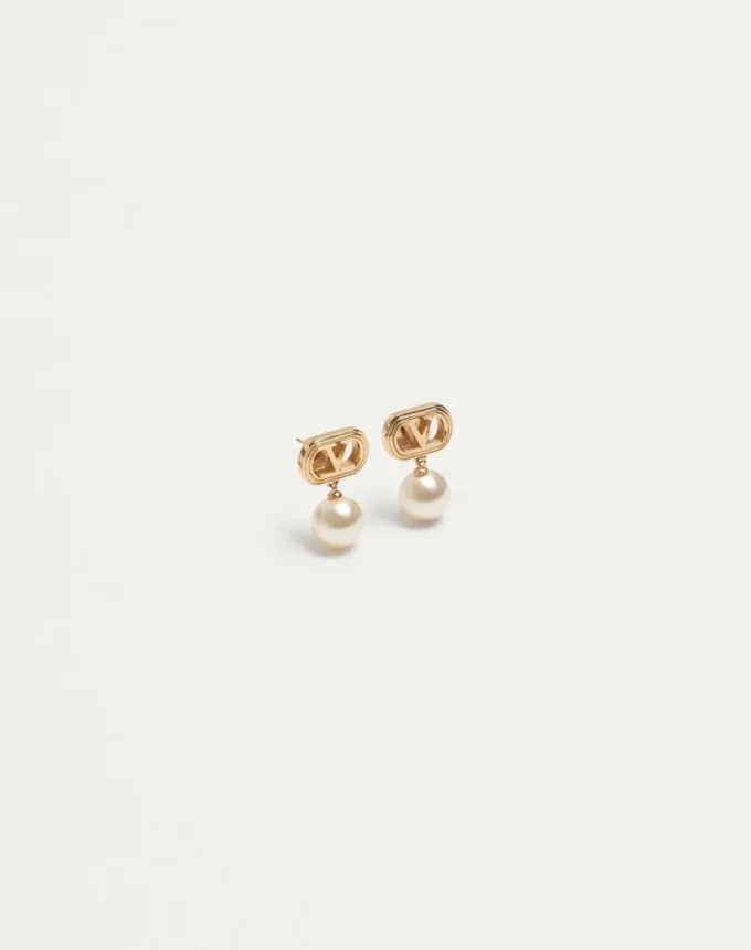 Boucles d&rsquo;oreilles ovales en métal avec perles Swarovski®