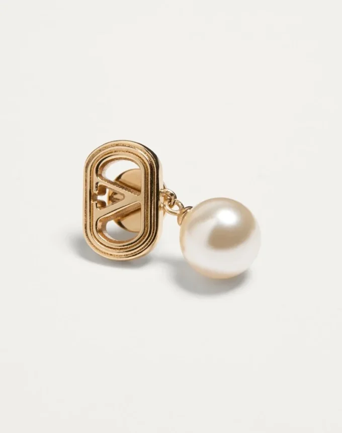 Boucles d&rsquo;oreilles ovales en métal avec perles Swarovski®