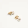 Boucles d&rsquo;oreilles ovales en métal avec perles Swarovski®