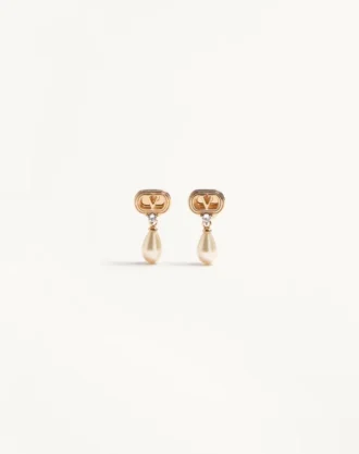 Boucles d&rsquo;oreilles Ovalette en métal, perles et cristaux Swarovski®