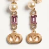 Boucles d’oreilles Ovalette en métal, perles et cristaux Swarovski® Boucles d’oreilles Ovalette en métal, perles et cristaux Swarovski®