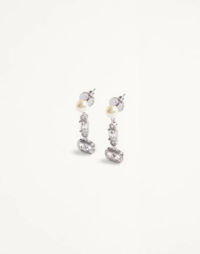 Boucles d’oreilles Ovalette en métal, perles et cristaux Swarovski® Boucles d’oreilles Ovalette en métal, perles et cristaux Swarovski®