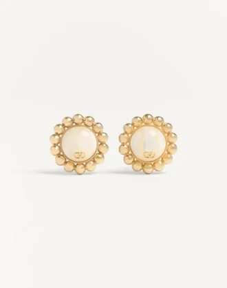 Boucles d&rsquo;oreilles Pas Plus en métal et perles