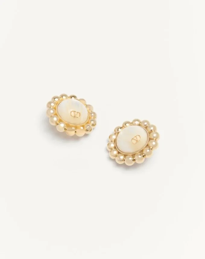 Boucles d&rsquo;oreilles Pas Plus en métal et perles