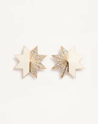 Boucles d&rsquo;oreilles Pas Plus en métal, émail et cristaux Swarovski®