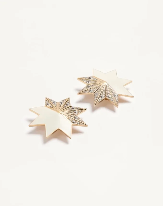 Boucles d&rsquo;oreilles Pas Plus en métal, émail et cristaux Swarovski®