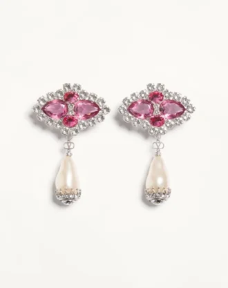 Boucles d&rsquo;oreilles Pas Plus en métal, résine, émail et cristaux