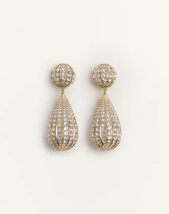 Boucles d&rsquo;oreilles Poetique Des Gouttes en métal et cristaux Swarovski®