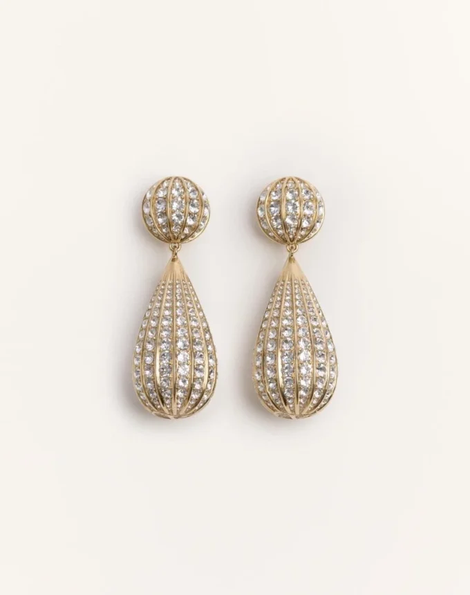 Boucles d&rsquo;oreilles Poetique Des Gouttes en métal et cristaux Swarovski®