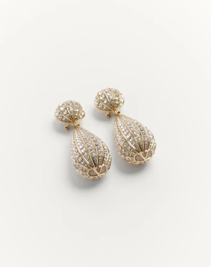 Boucles d&rsquo;oreilles Poetique Des Gouttes en métal et cristaux Swarovski®