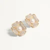 Boucles d&rsquo;oreilles San Fin en métal avec cristaux Swarovski® et perles