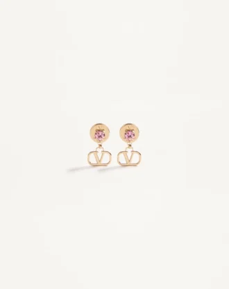 Boucles d&rsquo;oreilles Vlogo Signature en métal et cristaux Swarovski®