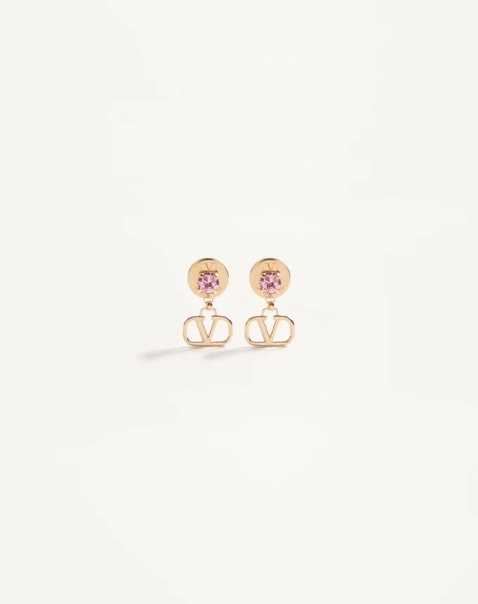 Boucles d&rsquo;oreilles Vlogo Signature en métal et cristaux Swarovski®