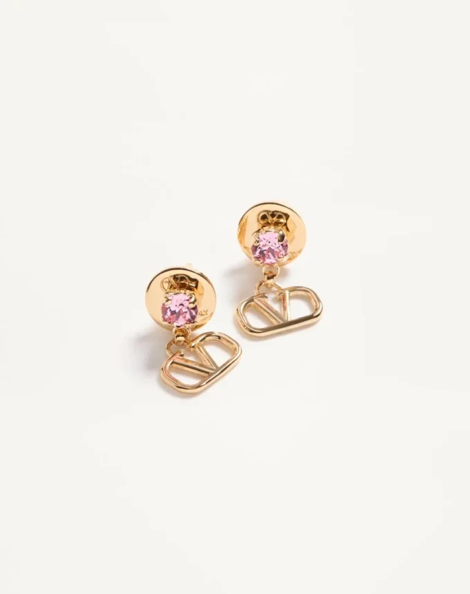 Boucles d&rsquo;oreilles Vlogo Signature en métal et cristaux Swarovski®