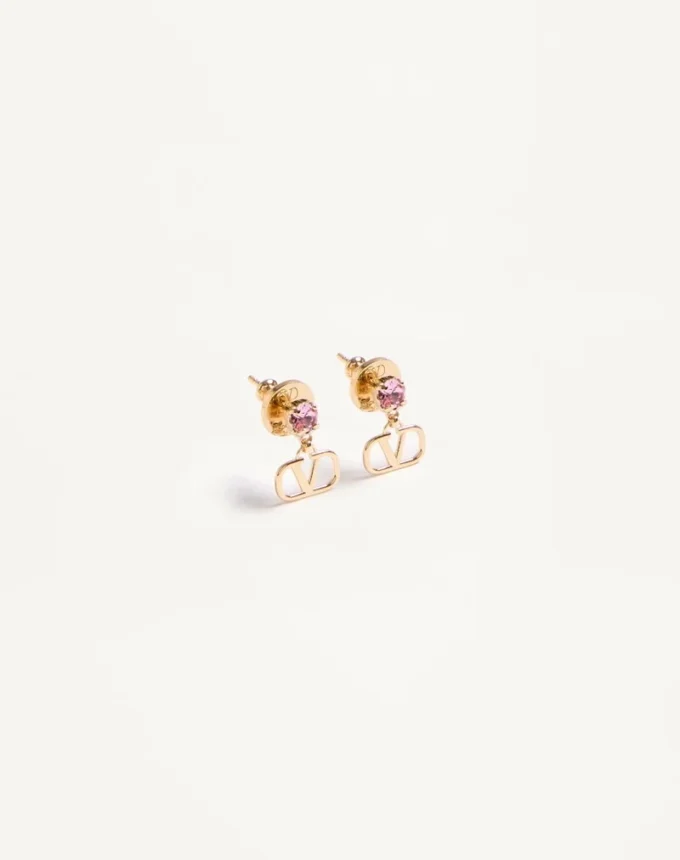 Boucles d&rsquo;oreilles Vlogo Signature en métal et cristaux Swarovski®