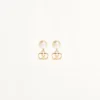 Boucles d&rsquo;oreilles Vlogo Signature en métal et perles