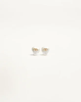 Boucles d&rsquo;oreilles VLogo Signature en métal et perles