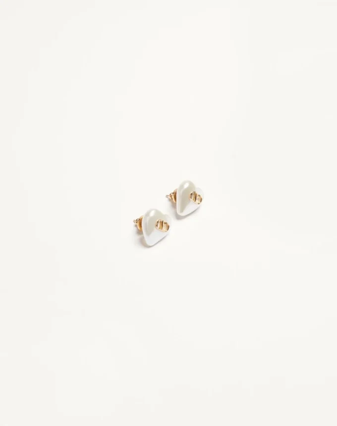 Boucles d&rsquo;oreilles VLogo Signature en métal et perles