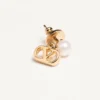 Boucles d&rsquo;oreilles Vlogo Signature en métal et perles