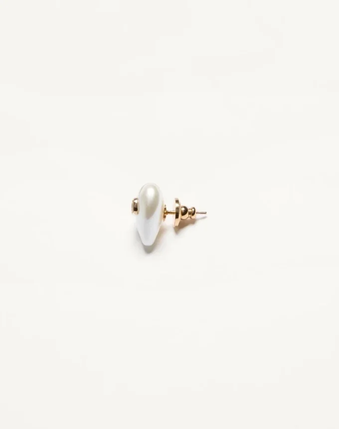 Boucles d&rsquo;oreilles VLogo Signature en métal et perles
