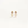 Boucles d&rsquo;oreilles VLogo Signature en métal, émail, perles et cristaux