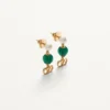 Boucles d’oreilles Vlogo Signature en métal, perle et verre moleté Boucles d’oreilles Vlogo Signature en métal, perle et verre moleté