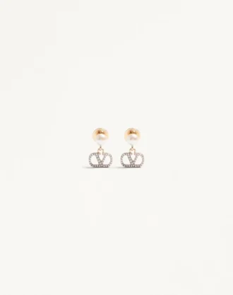 Boucles d’oreilles Vlogo Signature en métal, perles et cristaux Swarovski® Boucles d’oreilles Vlogo Signature en métal, perles et cristaux Swarovski®