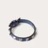 Bracelet en cuir Rockstud avec clous en ruthénium