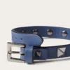Bracelet en cuir Rockstud avec clous en ruthénium