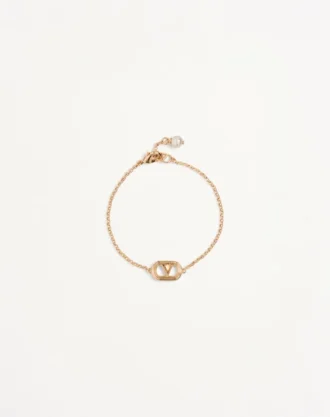 Bracelet ovale en métal et perles Swarovski®