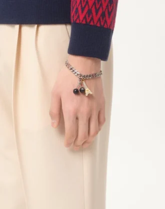 Bracelet Valentino Garavani Chez Valentino en métal, émail et strass Swarovski®