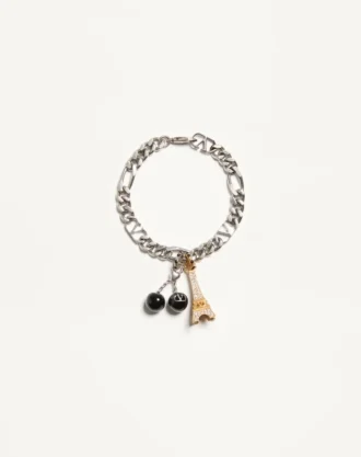 Bracelet Valentino Garavani Chez Valentino en métal, émail et strass Swarovski®