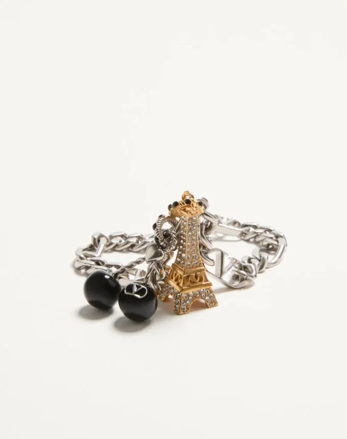 Bracelet Valentino Garavani Chez Valentino en métal, émail et strass Swarovski® Bracelet Valentino Garavani Chez Valentino en métal, émail et strass Swarovski®