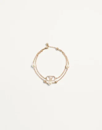 Bracelet Vlogo Signature en métal, perles et cristaux Swarovski®